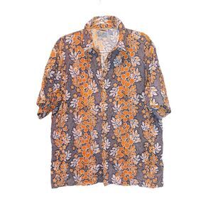 Street Culture Mens Hawaiian Style Button Front Shirt Size L